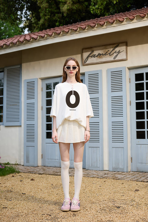 Simple Letter Flocking Cool All-Match Loose Short-Sleeved T-Shirt